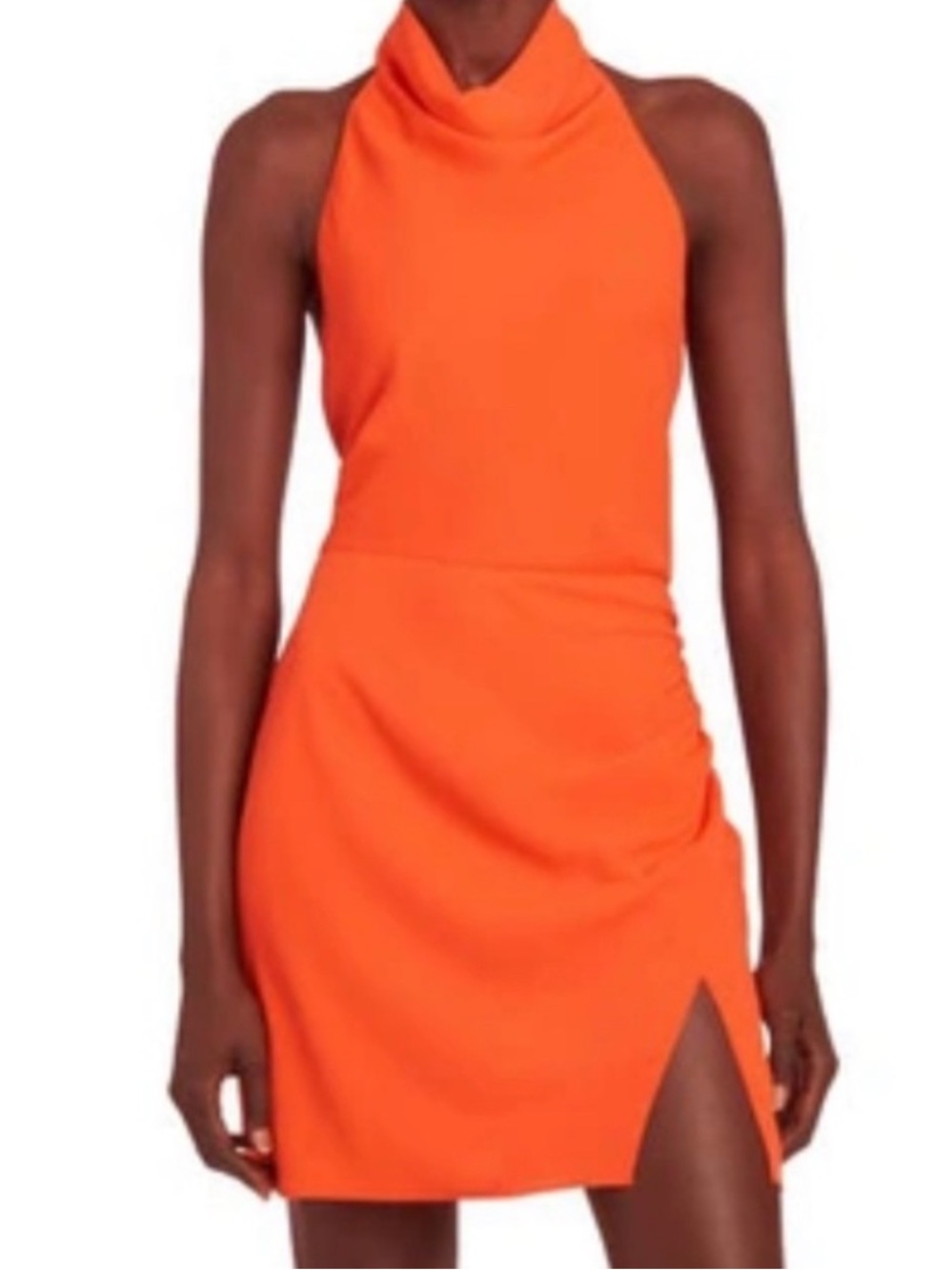 Amanda Uprichard‎ || Joanne High Neck Mini Dress in Red Orange XS NWT